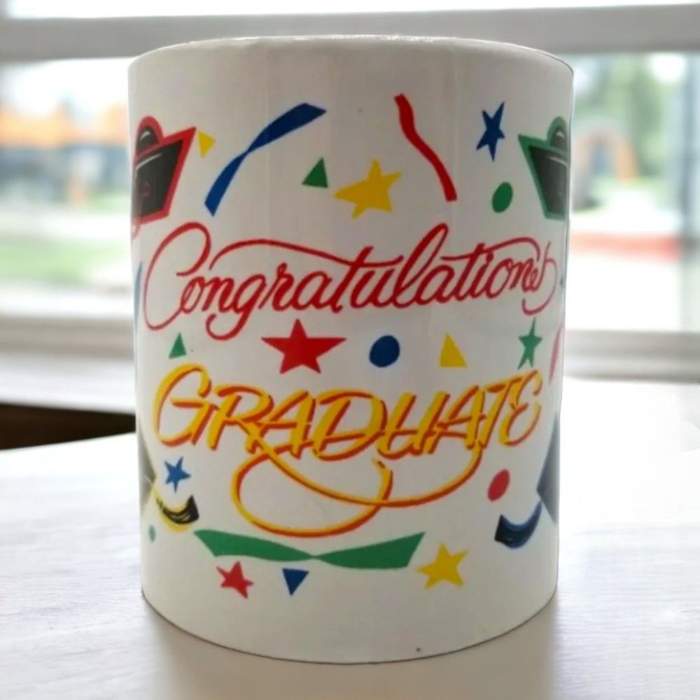 Emerald Collections Mug Ceramic Congratulations Graduate Cup Colorful Stars